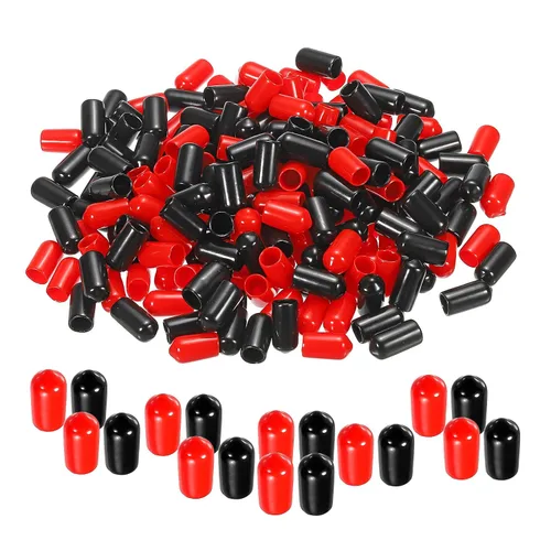 Vista 13 de MECCANIXITY 50 unids tapas de goma Surtido de 0.079 in PVC vinilo tornillo rosca protector para tornillo tornillo negro rojo