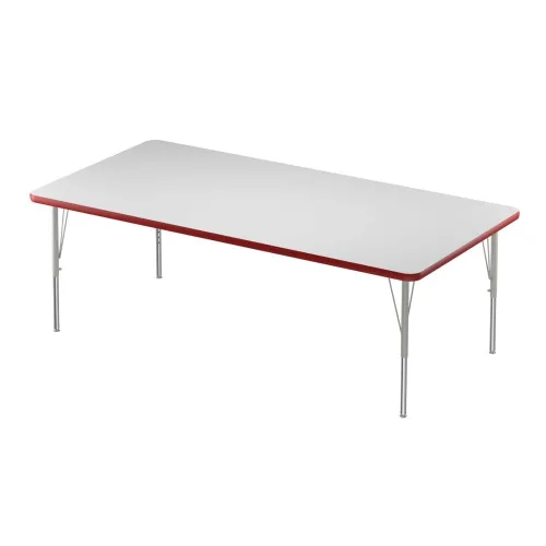 Vista 84 de Correll - Mesa rectangular de actividades para el aula de 30 x 60 pulgadas, altura ajustable (19-29 pulgadas), parte superior de granito gris, borde