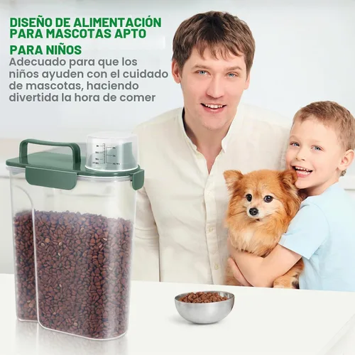 Vista 4 de TBMax Contenedor de Almacenamiento de Comida para Gatos y Perros de 5 a 7 libras, Contenedor Secundario de Almacenamiento de Comida para Mascotas