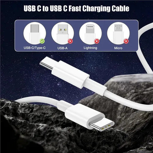 Vista 7 de LOFPYE Paquete de 3 cables USB C a USB C de 1 pie y 60 W, cable de carga rápida tipo C para iPhone Air 17 16e 16 15 Pro Plus Pro Max, para Galaxy