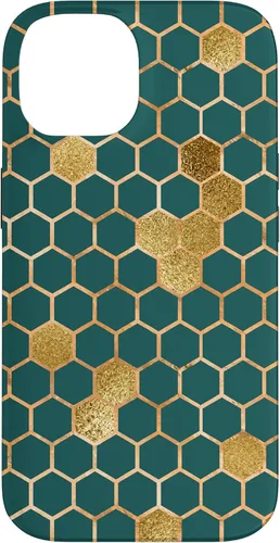 Vista 4 de Bees Honeycomb Pattern Print Honey Hexagon Bees Hive - Green Case for iPhone 17