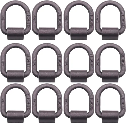 Vista 7 de BoxerTool Ancla de amarre de anillo en D soldado de 3/8" de alta resistencia - Ancla de amarre de 5,000 LBS para cama de camión - Anillos en D
