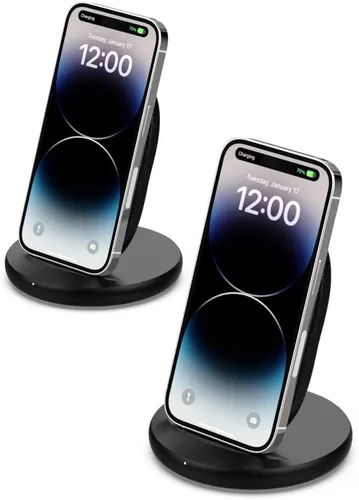 Vista 4 de Belkin Cargador inalámbrico de carga rápida de 10 W - Soporte de cargador certificado Qi para iPhone, Samsung Galaxy - Carga mientras escuchas