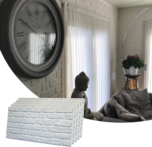 Vista 49 de Dundee Deco Paneles de pared 3D de ladrillo sintético, revestimiento, paneles de pared con aspecto de piedra gris, revestimiento de espuma