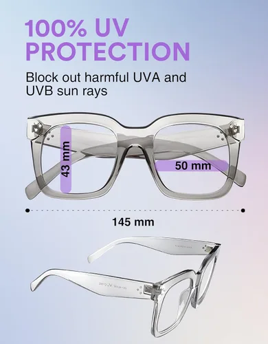 Vista 40 de zeroUV - Gafas de sol cuadradas retro de moda de gran tamaño para mujer estilo vintage 1.969 pulgadas