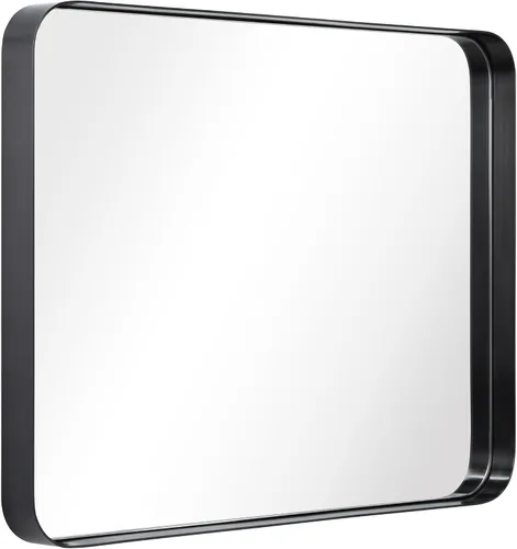 Vista 16 de Empire Art Direct Espejo de pared rectangular de acero inoxidable dorado ultra cepillado, espejo para baño, dormitorio, sala de estar, listo