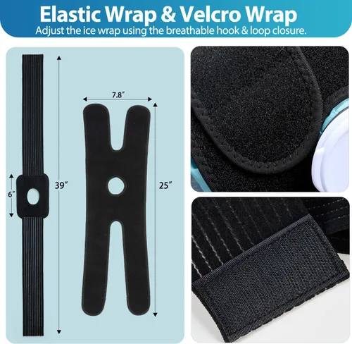 Vista 3 de Bolsas de hielo reutilizables para lesiones: Ohuhu 3 paquetes de hielo frío con 2 bolsas de hielo para agua caliente, terapia fría y caliente