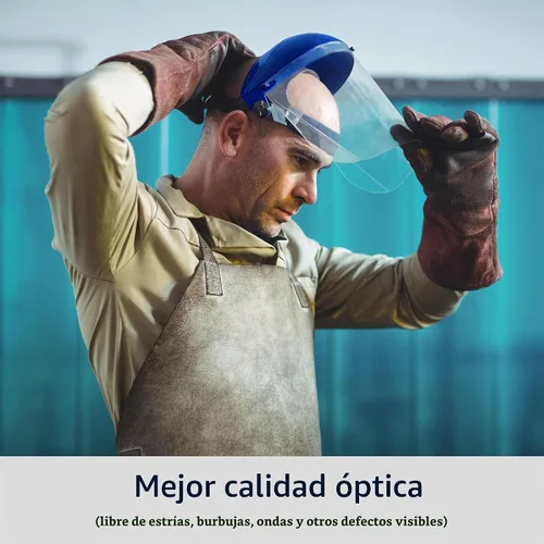 Vista 6 de Blue Eagle Viseras de repuesto para protector facial (FC48N) Transparente Sin bordes Policarbonato de grado de extrusión de alto impacto 3