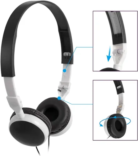 Vista 2 de Keewonda Auriculares al por mayor a granel para el aula (KW-X25) Paquete de 25 auriculares para niños a granel auriculares plegables para escuela