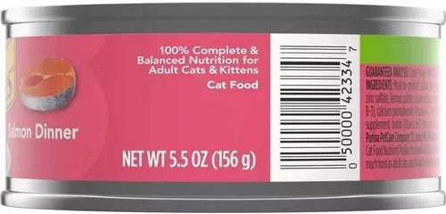 Vista 4 de Friskies Purina Salmon Dinner Pate - Comida húmeda para gatos, 5.5 onzas (paquete de 12)