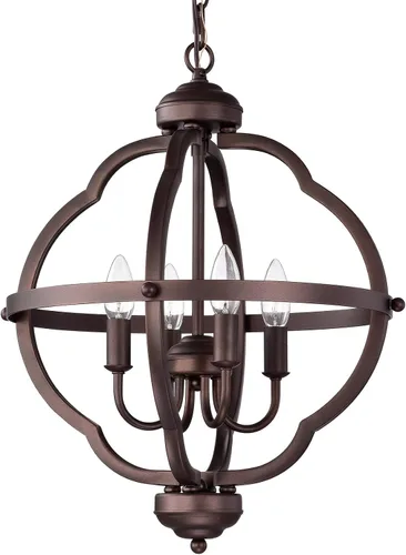 Vista 9 de Lámpara colgante de 1 lámpara colgante de techo para casa de campo, interior, cocina, isla, comedor, sala de estar, bar, bronce aceitado