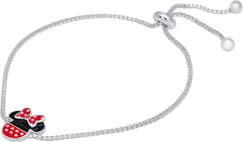 Vista 5 de Disney Mickey and Minnie Mouse Lariat Bracelet, Sterling Silver
