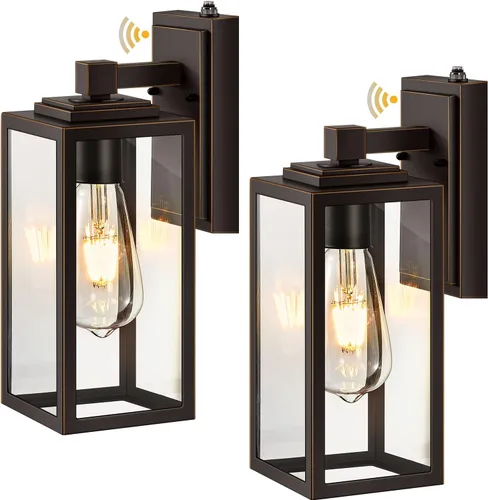 Vista 34 de VIANIS Lámpara de pared dorada para exteriores, sensor de anochecer a amanecer, apliques de montaje en pared exterior linternas luminaria para casa
