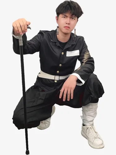 Vista 3 de CosTribe Disfraz de anime para hombre kimono conjunto completo bata tipo cárdigan Haori con leggings para pendientes