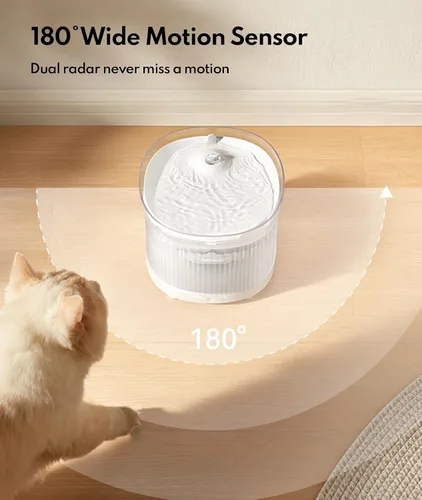 Vista 6 de Homerunpet Fuente de agua inalámbrica para gatos, batería de 7800 mAh, tiempo de funcionamiento de 30 días, diseño desmontable fácil de limpiar