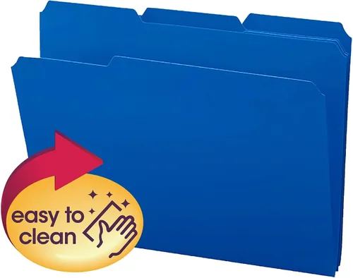 Vista 4 de Smead - Carpeta archivadora de poliéster, lengüeta cortada 1/3, tamaño carta, azul, 24 por caja (10503)