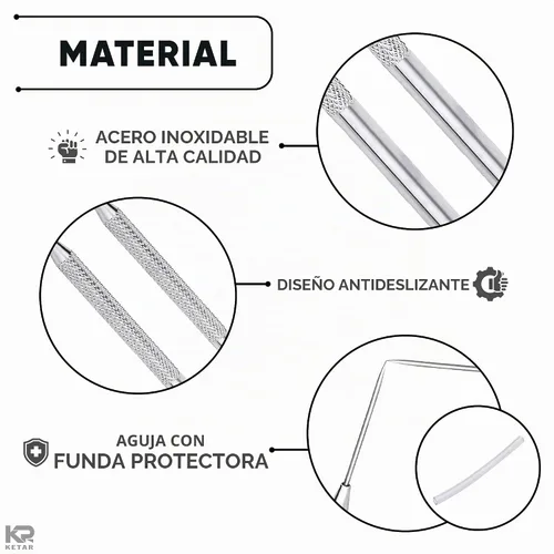 Vista 3 de KETAR 4 puntas de herramientas de cerámica, 6.3 pulgadas, acero inoxidable