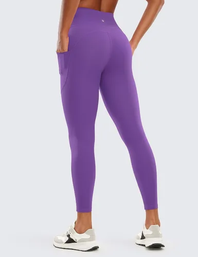 Vista 2 de CRZ YOGA - Leggings de entrenamiento cepillados con sensación de desnudez para mujer, de 25 pulgadas, pantalones deportivos para yoga de cintura