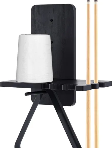 Vista 8 de Soporte de pared para tiza de piscina, 5 cubos, color negro, estilo clásico