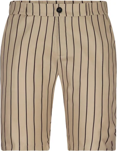 Vista 5 de Pantalones cortos de algodón para hombre, a rayas, con bolsillo, con cremallera, pantalones cortos de verano de ajuste clásico