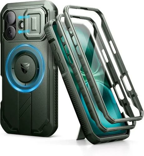 Vista 38 de Dexnor - Funda para iPhone 12 & iPhone 12 Pro con tapa deslizante para cámara, soporte ajustable y protector de pantalla integrado, carcasa