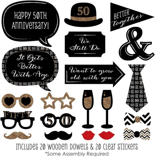 Vista 3 de Accesorios para fotomatón de 50.° aniversario, (20 unidades)