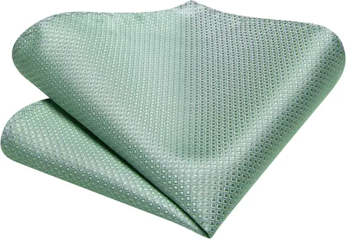Vista 154 de Hi-Tie Corbata clásica de cachemira para hombre con pañuelo y gemelos a cuadros