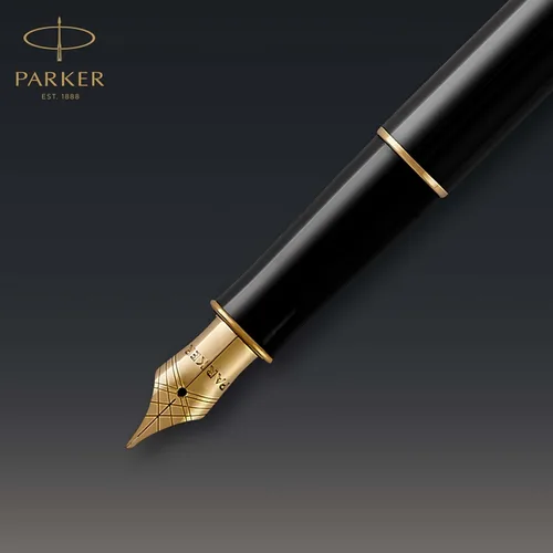Vista 3 de Parker Sonnet 1931495 - Pluma estilográfica, color negro, con punta media y ribete dorado