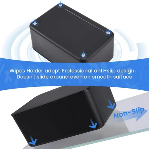 Vista 5 de Dispensador de toallitas para bebés y soporte para toallitas – Recipiente de toallitas para bebé recargable antideslizante con tapa de sellado
