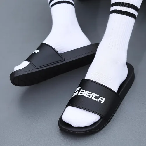 Vista 6 de Beita Pantuflas para hombre, antideslizantes, de secado rápido, pantuflas de casa, suela gruesa, sandalias de playa, zapatos de interior y exterior