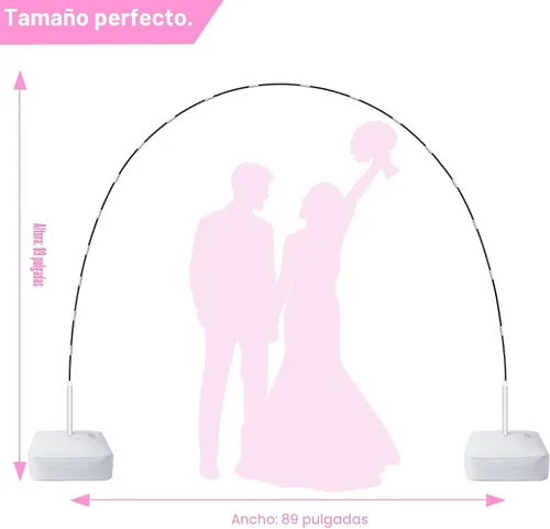Vista 2 de Kit de arco de globos, marco de soporte de arco de globos de 7.4 pies con base: para decoración de bodas, baby shower, fiestas de cumpleaños