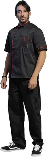 Vista 5 de TOPTIE - Chaqueta de chef de manga corta unisex