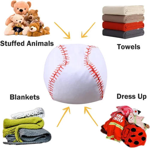 Vista 3 de Colorful House - Puf de almacenamiento de animales de peluche para niños y adultos, bolsa ligera de almacenamiento de frijoles para organizar mantas