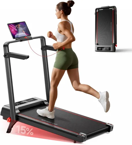 Vista 8 de RHYTHM FUN Treadmill with Incline, Walking Pad with Handle Bar,300lbs Walking Pad with APP, Portable Folding Walking Treadmills for Home/Office with