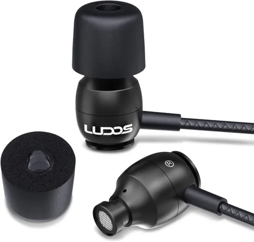 Vista 9 de Auriculares con cable Ludos Clamor, auriculares intraaurales, 5 años de garantía, auriculares con micrófono, auriculares con aislamiento de ruido