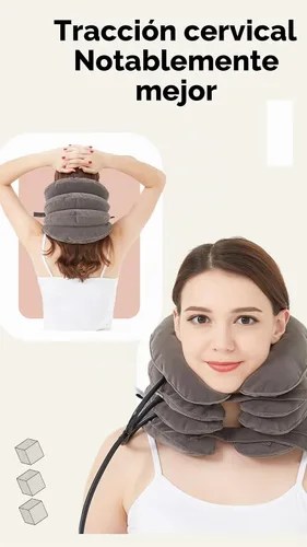 Vista 4 de ChiFit Dispositivo de almohada inflable y ajustable de 4 capas para estiramiento cervical para el cuello, soporte de descompresión de cuello