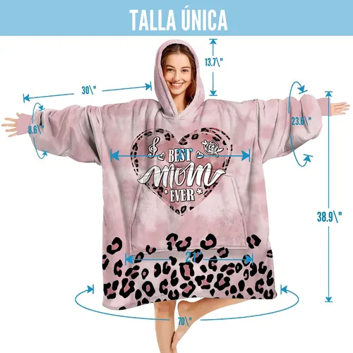 Vista 4 de Warmstorey Wearable Blanket Hoodie For Mom Wife - Best Wife Ever Hoodie From Husband Daughter Son - Birthday Mothers Day Gift