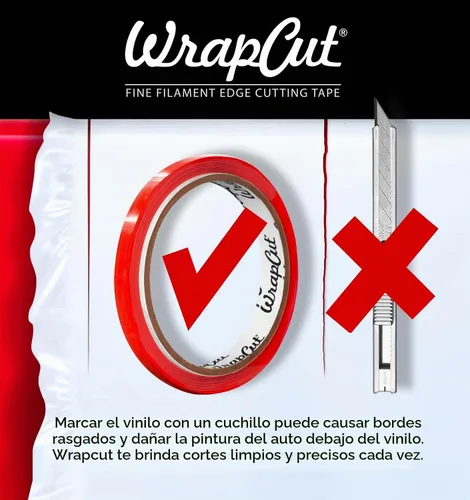 Vista 3 de VViViD Wrap Cut cinta para corte de bordes de vinilo de 32 pies (10 m) con espátula amarilla para detalles
