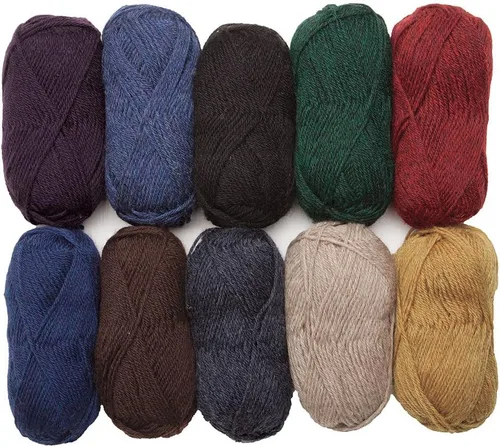 Vista 9 de Knit Picks Wool of the Andes Tan - Paquete de hilo de lana 100% para tejer Almendra