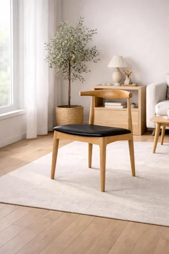 Vista 5 de 2xhome sillón de brazos estilo Eames, Madera Noble Natural