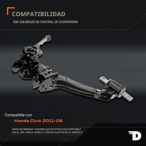 Vista 2 de Dorman 526-238 Brazo de control de suspensión para lado del pasajero trasero, compatible con determinados modelos de Honda