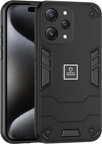Vista 165 de Funda compatible con Redmi A1, compatible con Redmi A2 2 en 1 [PC dura + TPU], funda de teléfono negra