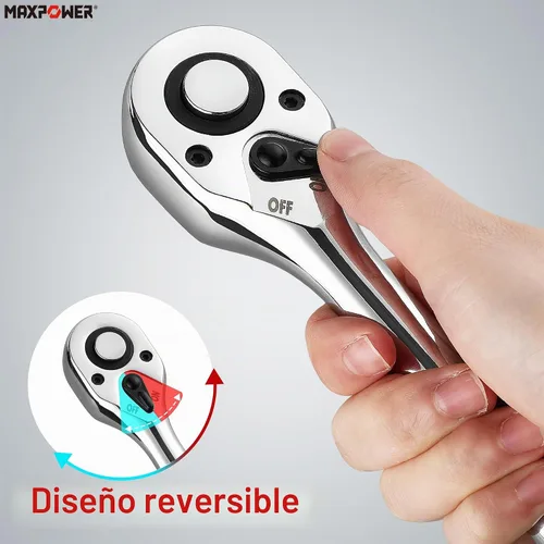 Vista 4 de MAXPOWER - Llave de trinquete extensible de 1/2 pulgada, llave de trinquete de 1/2 pulgada, función de trinquete reversible de liberación rápida