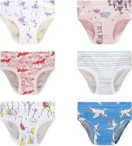 Vista 2 de Ropa interior suave 100% algodón para niñas pequeñas, bragas grandes para niños pequeños