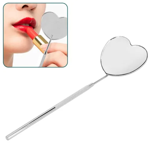 Vista 10 de Pssopp Espejo de extensión de pestañas, espejos de maquillaje de pestañas, espejo de pestañas en forma de corazón, espejo de pestañas profesional