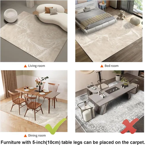 Vista 8 de Alfombra térmica lavable con calefacción eléctrica, superficie de felpa desmontable con calentamiento rápido para oficina, sala de estar, comedor