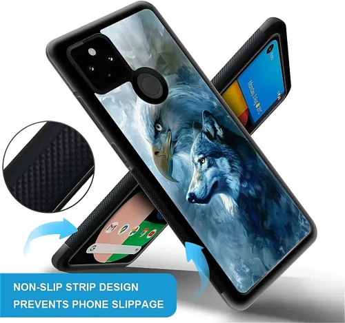 Vista 809 de Compatible con Google Pixel 4A 5G Mobile Case Creative Acrylic Panel trasero Silicona Protección Grip especialmente diseñado para Google Pixel 4A 5G