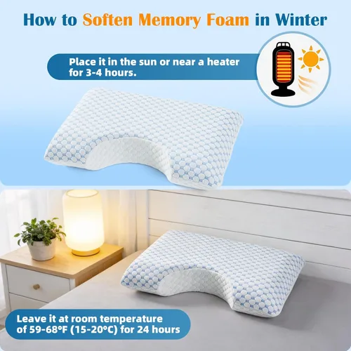 Vista 5 de USlixury: almohadas para dormir de lado para adultos, almohada curvada ajustable de 4 capas Crescent Pillow for Side Sleeper with Superior