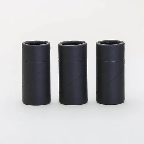 Vista 2 de 1/2 OZ Short Black Kraft Paper Balm/Cosmético/Loción Tubos (12)