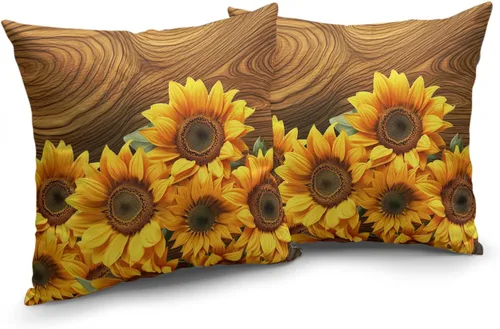 Vista 70 de Juego de 2 fundas de almohada de 16 x 16 pulgadas, diseño patriótico de bandera estadounidense con estrellas para exteriores, estilo casa de campo